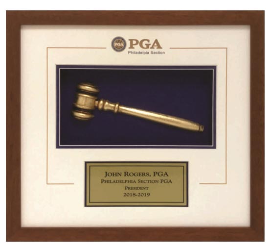 Framed Gavel with Printed Mat