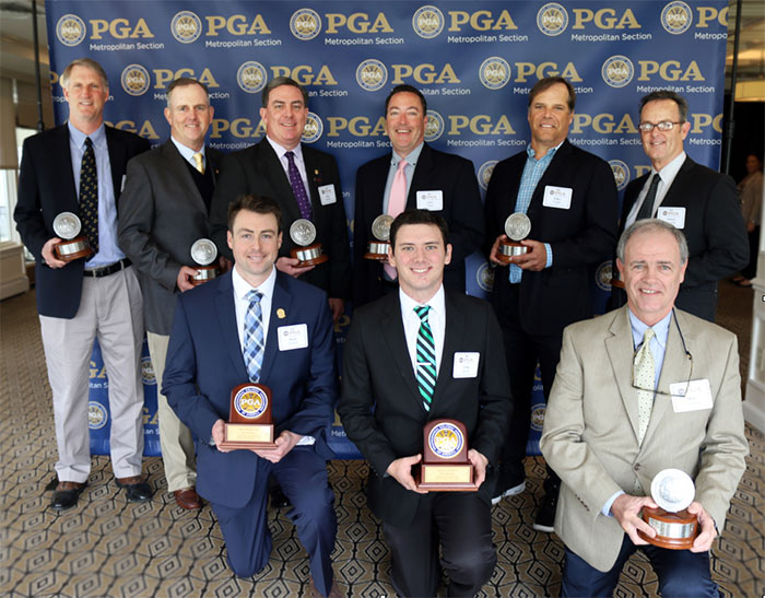 PGA Member Milestone winners with plaques