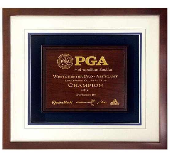 PGA Met Section wood engraved shadowbox